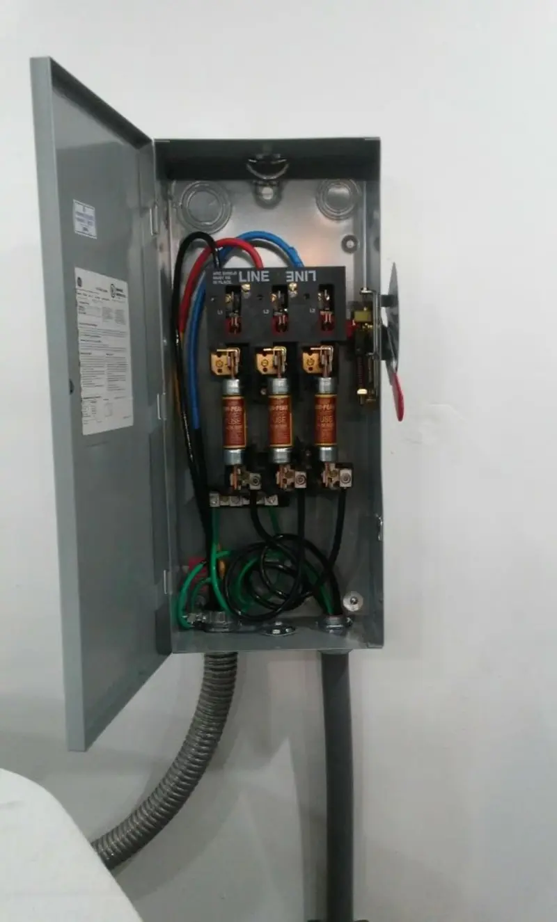 Three-phase disconnect switch installed for Electrical Wiring & Rewiring in Moon