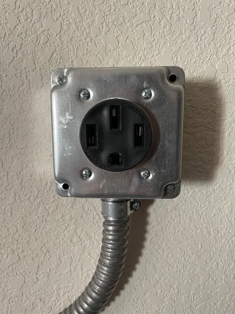 NEMA 14-50 outlet installed for Electrical Panel Upgrade in Moon